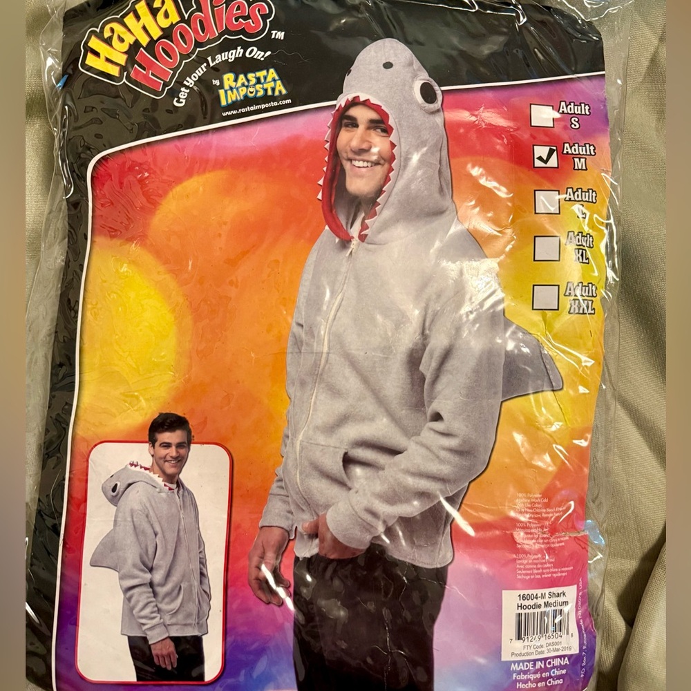 Men or Women Shark Hoodie Halloween Costume